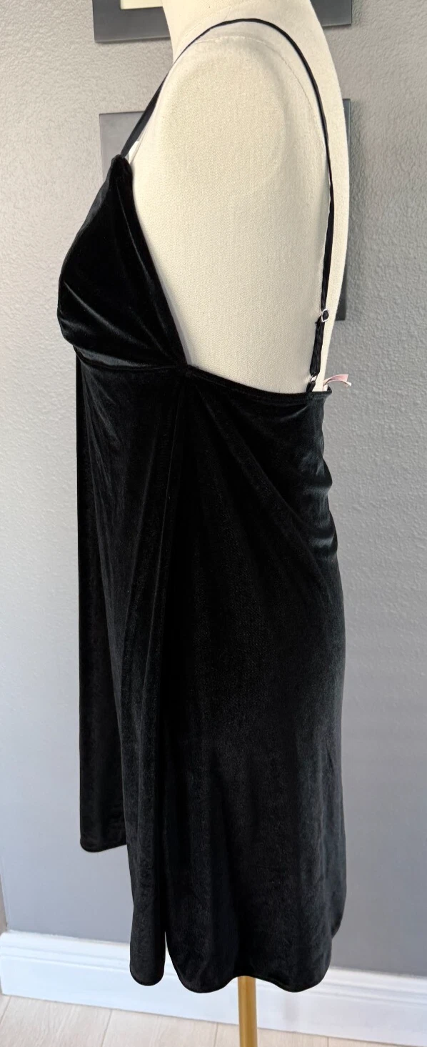 UNDERCOVER Abito Lingerie Victoria's Secret Nero Velluto Spalline Regolabili Taglia Large