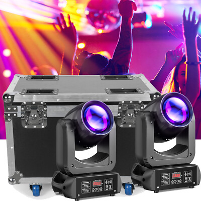 2Pcs 150W LED Beam Moving Head 6+12 Prism Gobos Stage Light DMX DJ Light w/ case