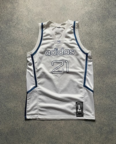 KEVIN GARNETT Basketball ADIDAS genäht #21 weiß MEDIUM Trikot KG VINTAGE GR. L