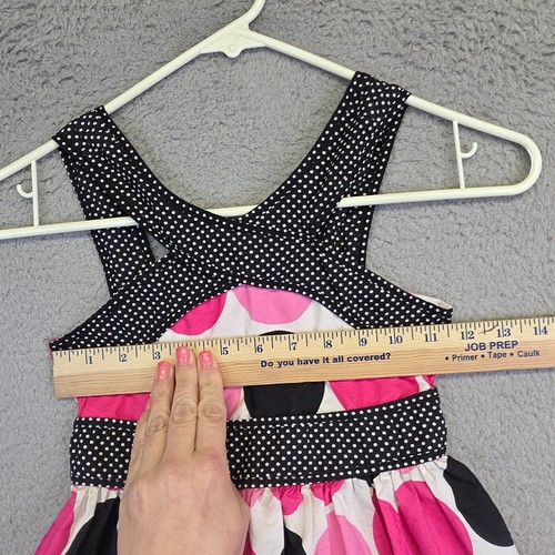 Bonnie Jean Dress Girls 7 Criss Cross Polka Dot Empire Waist Back Tie Special - Picture 8 of 17