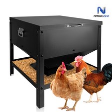 80LB Freestanding Poultry Feeder, Chicken Feeder With Waterproof Cover