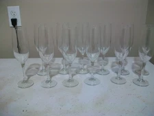 Champagne Glasses, Set of 12 -6 oz. Flutes -8" tall- Long stem Clear glass