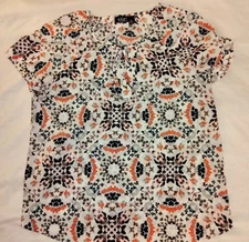 A.N.A A New Approach Women's Top White/Floral Size Petite Large 068