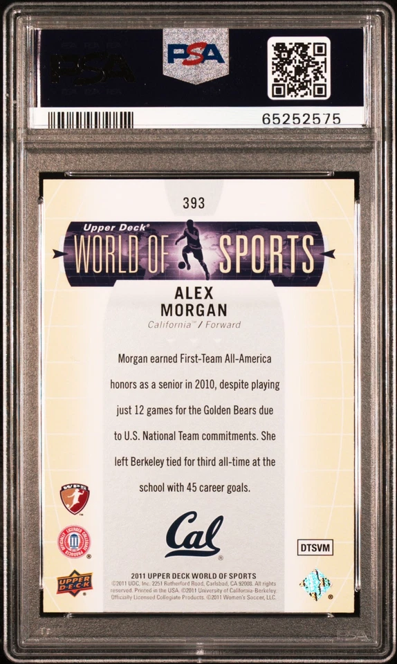 PSA 10 Alex Morgan 2011 Upper Deck #393 World of Sports Rookie Card - Изображение 2 из 3
