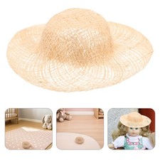 6 Pcs Handmade Straw Hat Dollhouse Miniature Making Accessories Hats