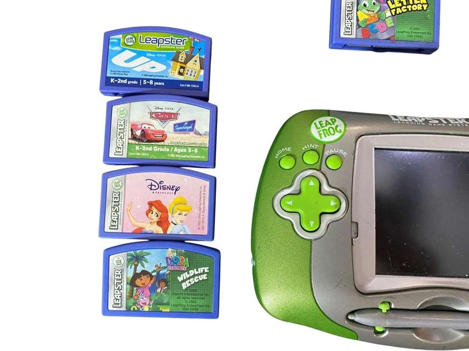 LeapFrog Leapster 20200 Learning Game System With 8 Games Lot Disney Pixar Nick - Image 3 of 4