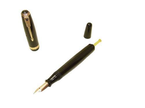 Schöner 3. Gen PARKER VACUMATIC MAJOR laminierter Black Diamond Füllfederhalter EF - Bild 5 von 7