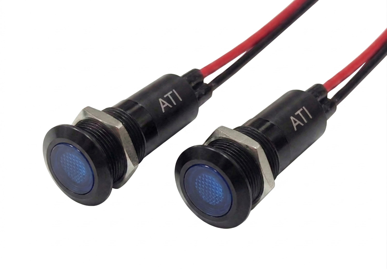 Alpinetech 2PCS PLB12M 12mm 48V LED Metal Indicator Pilot Light (Black Bezel)