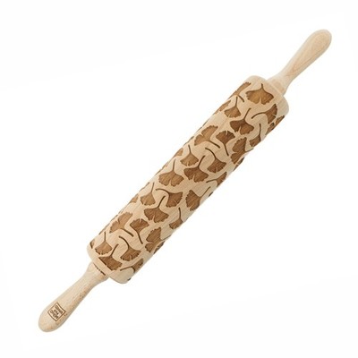 MoodForWood Nudelholz aus Holz, graviert, 43 cm mit Griffen, perfekt zum Backen 