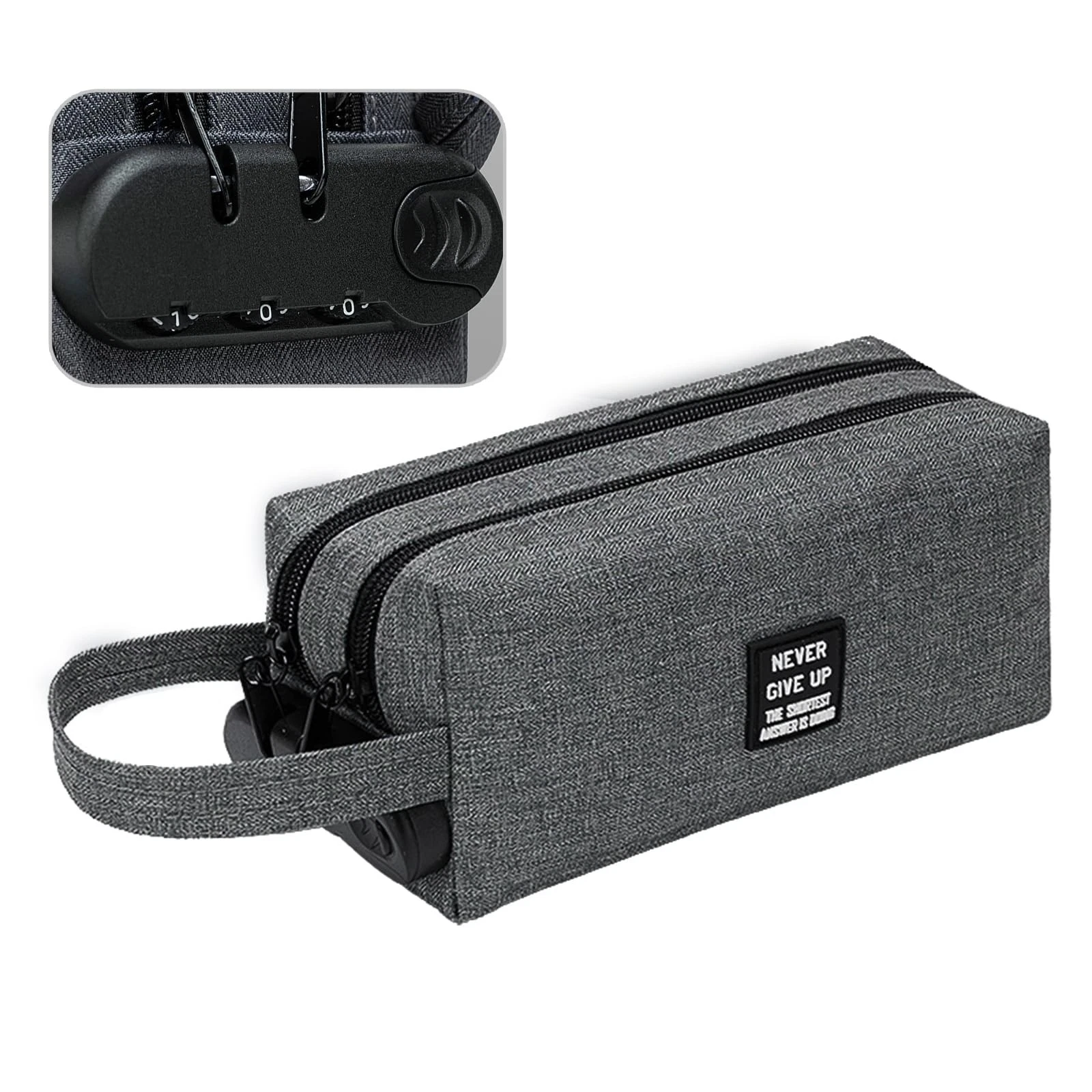 Portable Storage Bag with Lock, 2 Big Compartments Cosmetic Bags, Waterproof ...