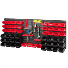 KCT 72 PCS WALL MOUNT HAND TOOL ORGANISER STORAGE RACK HANGERS SHELVES