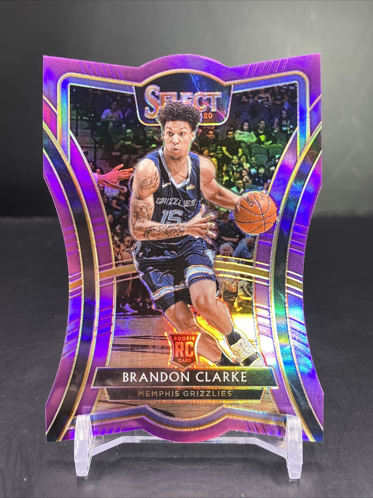 2019-20 Panini Select - Premier Level Brandon Clarke Purple Prizm /99 Die Cut RC
