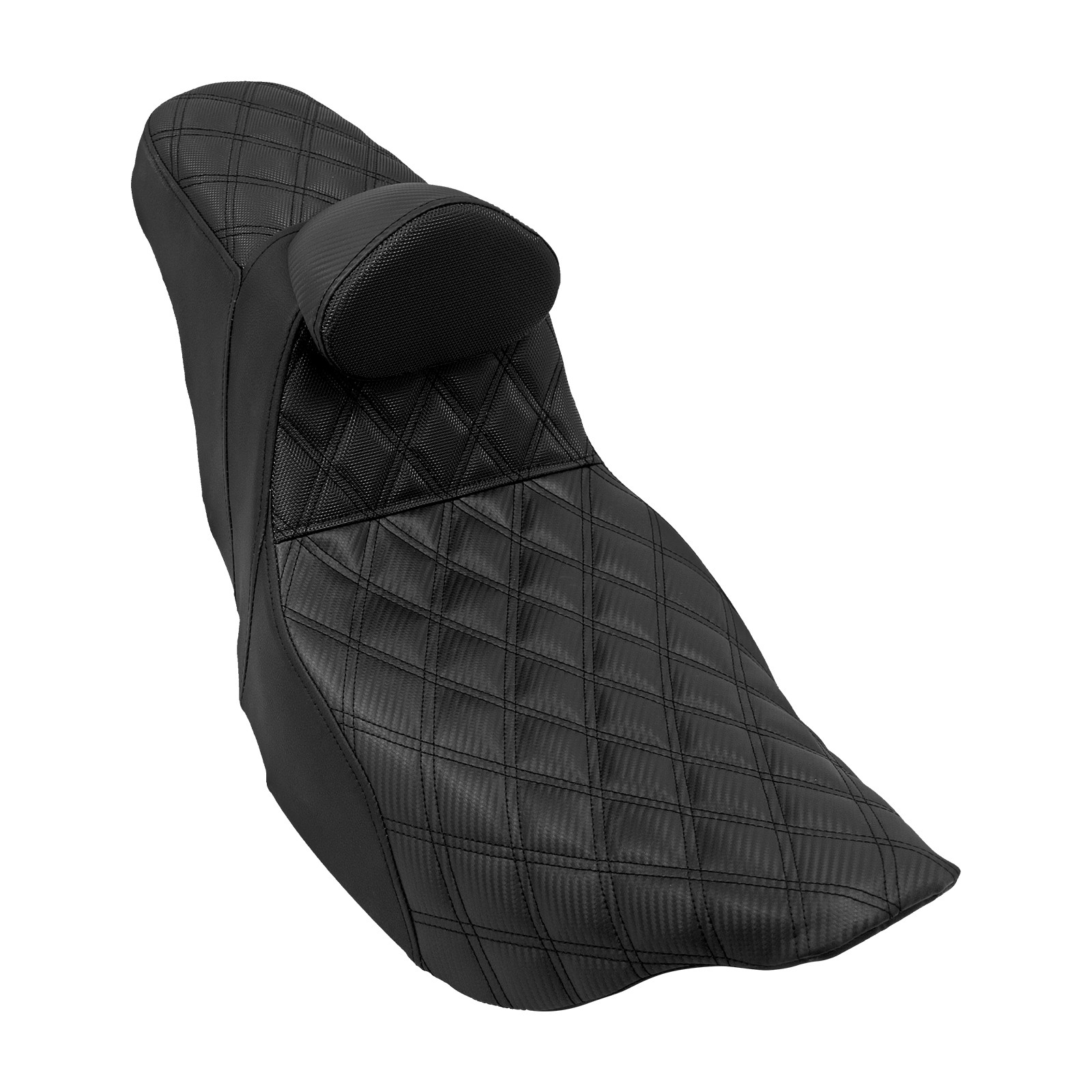 Black Lattice Gel Seat & Backrest For Harley Touring Electra Glide FLHT 2009-23