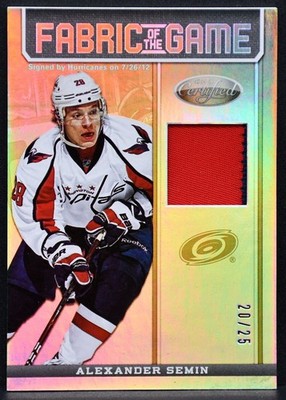 2012-13 Panini Certified Alexander Semin FOG-SEM Carolina Hurricanes 20/25 Patch