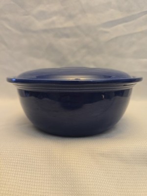 Vintage Fiesta Kitchen Kraft Cobalt Blue Covered Casserole over 8 1/2'' wide