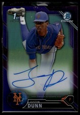 2016 Bowman Draft Justin Dunn Chrome Draft Pick Autographs Purple Ref #/250