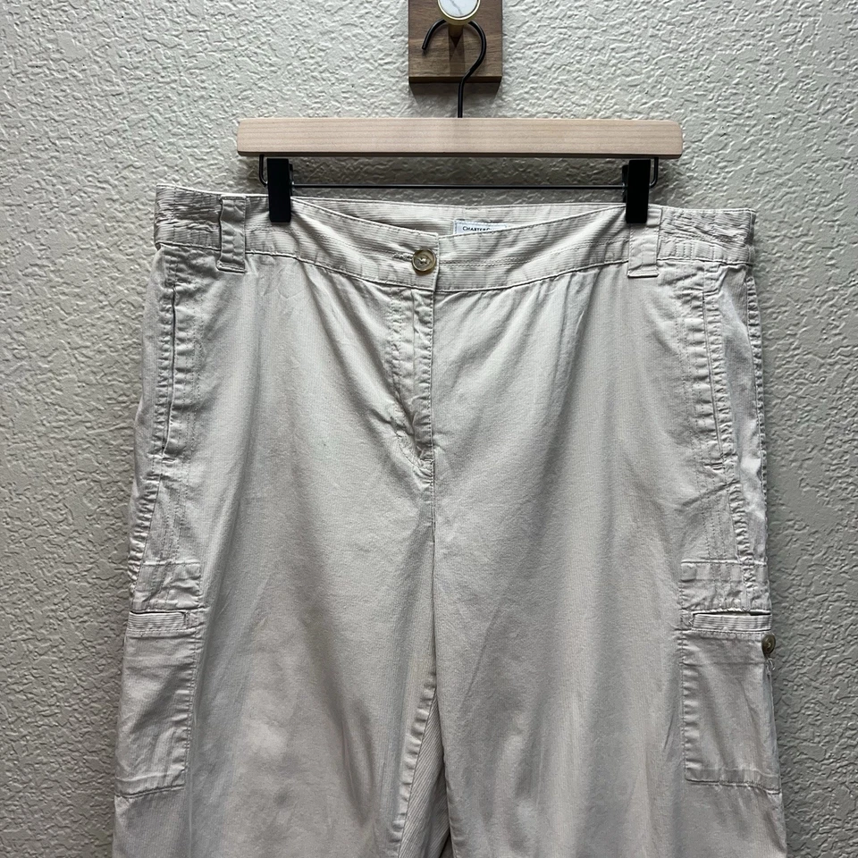 Pantalones cortos largos Charter Club Performance Cargo beige talla 18 para mujer Foto 2 de 4