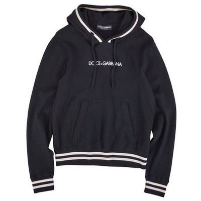 Dolce & Gabbana Hoodie Knit Long Sleeve Logo Embroidered Top Men's Used MOLO-0