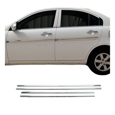 Window Molding Trim Streamer for Hyundai Accent 2006-2011 Stainless Steel 4 Pcs