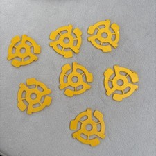 Lot of 7 Yellow 45 RPM 7" Plastic Snap-In Record Adapters