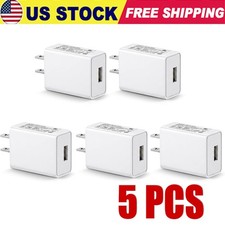 5 Pack Universal 5V 1A US Plug USB AC Wall Charger Power Adapter For Smart Phone