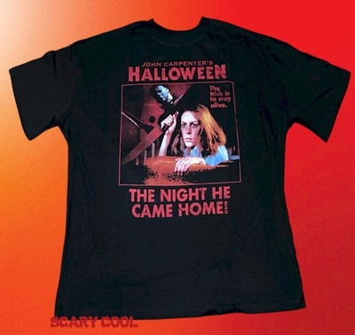 New Halloween Jamie Lee Curtis Michael Myers Black Mens Vintage T-Shirt