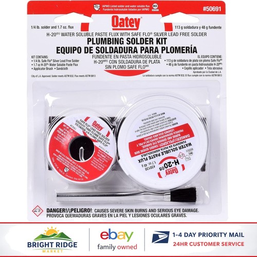 Safe-Flo Plumbing Solder Kit with Flux, Abrasive Cloth and Brush for Easy Use