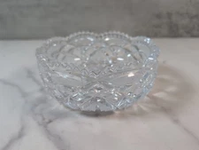 Antique American Brilliant Cut Glass Crystal 5" Round Bowl Candy Dish