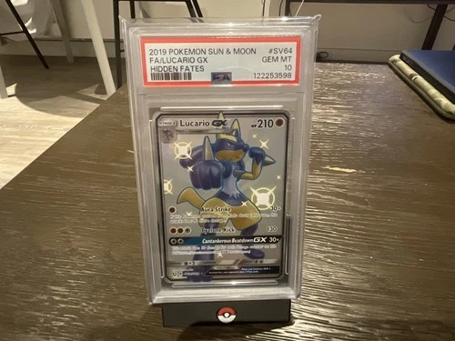 Pokémon TCG Lucario GX SV64/SV94 Shiny Holo Rare Full Art Hidden Fates PSA 10