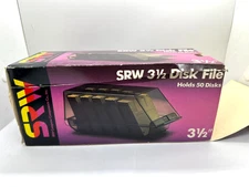 VTG 3 1/2" SRW DISK FILE, FLOPPY 💾 STORAGE CASE  NEW IN BOX HOLDS 50 DISKS USA