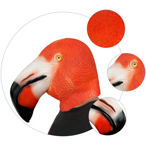 Halloween Flamingo Shaped Full Cover Mask Funny Ball Show Beak Animal Mask - Foto 12 di 12