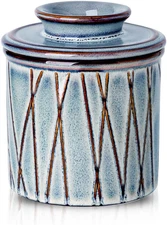 HVH Ceramic Butter Crock, French Butter Dish with Lid for Countertop, Butter Cro