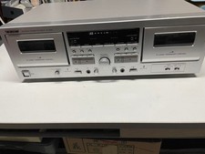 TEAC Double Cassette Deck W 1200 SILVER Tested Good Condition