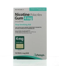 Padagis Nicotine Polacrilex Gum 4MG 110ct Arctic Mint Flavor FREE SHIPPING