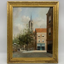 Original Oil Painting Europe Holland Dutch Amsterdam George Jan Dispo 1922-1973