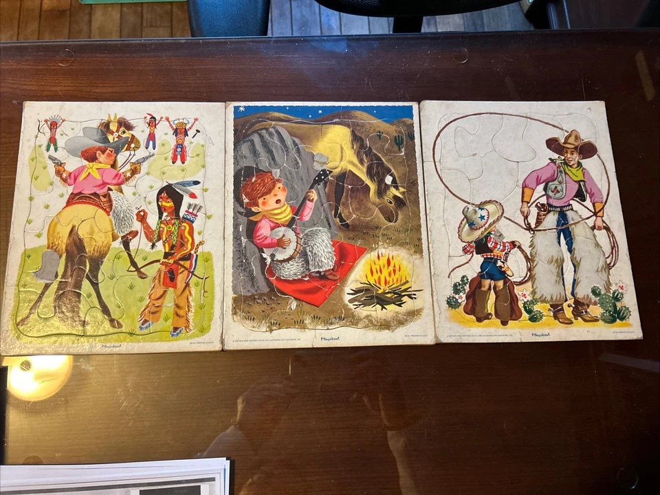 Juego de 3 puzzles vintage Foto 2 de 4