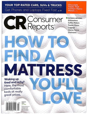 #ad Consumer Reports Magazine March 2024 How To Find A Mattress You#x27;ll Love $9.95