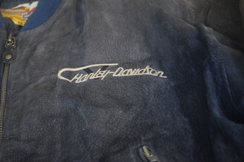 Veste vintage Harley-Davidson homme moyen daim cuir bombardier légendaire années 90 - Photo 4/14
