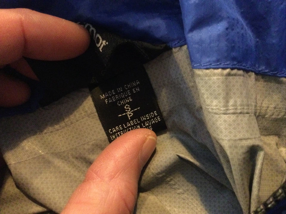 Marmot Small Black Blue Hooded Rain Coat Jacket  - Image 4 of 4