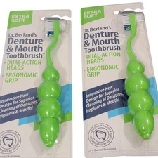 Dr. Berland's Denture & Mouth Toothbrush Extra Soft Dual-Action Heads 2 Pack