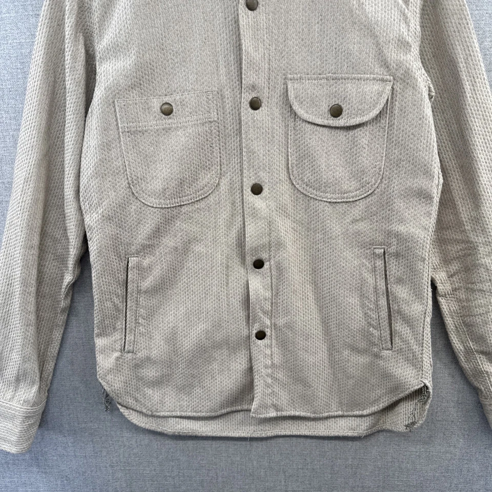 RGT Rogue Territory Western Shirt Small Beige Knit Japan Snap Long Sleeve USA - Image 4 of 4