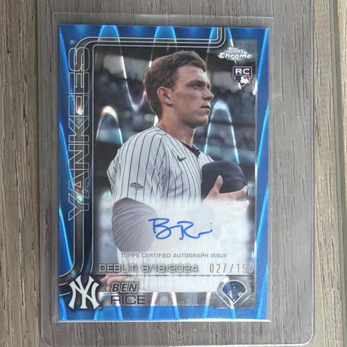 Ben Rice [Blue Refractor] #CRDA-BR 2025 Topps Chrome Update Rookie Debut Autograph card