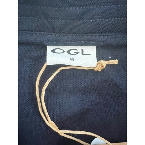 OGL Wrinkle Resistant Pull on Linen blend Midi Skirt Navy Size M NWT - Picture 4 of 8