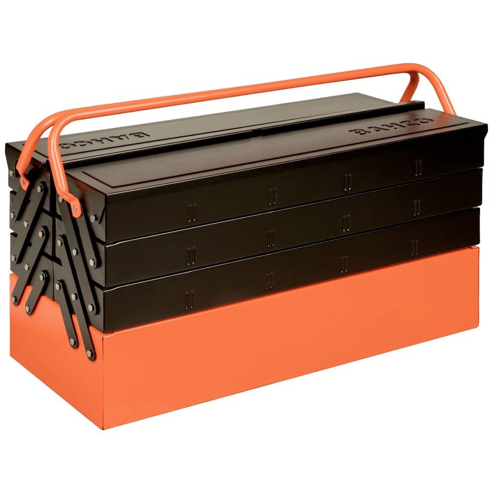 Boîte à outils vide Bahco 1497MBF750 en métal noir et orange