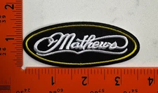 Embroidered Iron-On Patch Mathews Archery Logo Bowhunting Outdoor Badge Black