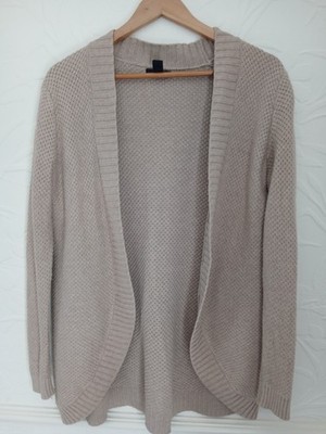 GAP Damen beige offene Strickjacke Gr. M 100% Baumwolle Strick Langarm