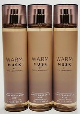 3 Bath  Body Works WARM MUSK Fine Fragrance Mist Spray