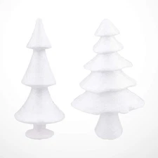 2pcs Craft Foam Christmas Tree Shape Craft Polystyrene Foma for Painting Craf...