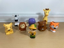 Little People zoo safari animal 8 pc lot zebra monkey hippo tiger giraffe jaguar