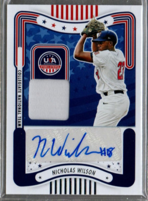 2024 USA Stars Stripes College National Team Signatures Mat Nicholas Wilson Auto